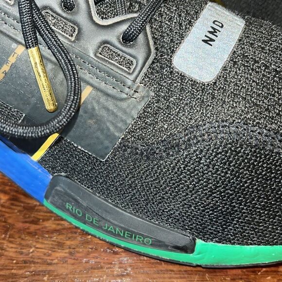 Adidas NMD R1 V2 Rio De Janeiro Brazil Black FY1255 Men's US 11 Running Shoes - Picture 2 of 8